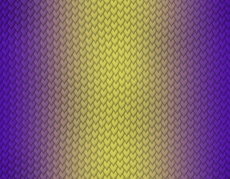 Violet and yellow gradient snake skin pattern, short sharp scale