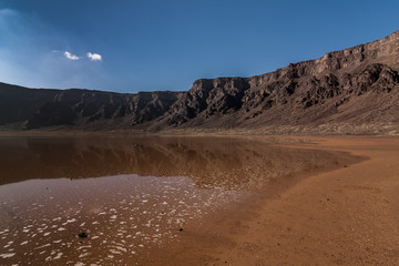 A bottom of the caldera of the Al Wahbah crater, Saudi Arabia