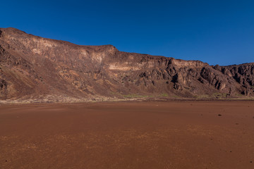 Fototapeta na wymiar A bottom of the caldera of the Al Wahbah crater, Saudi Arabia