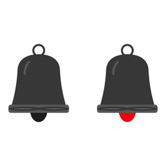 Grey bell icon vector eps10. Ringing bell icon isolated on white.