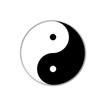 Yin Yang vector eps10. Yin and yang symbol of buddhism black and white sign.