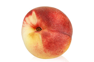 ripe peach on white background