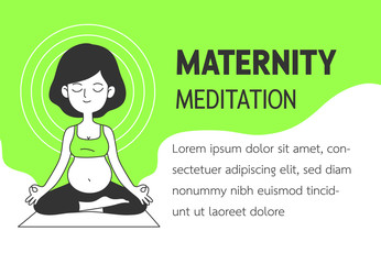 Maternity meditation vector illustration