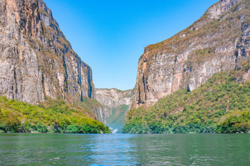 Panoramic view of the amazing Sumidero Canyon National Park, located in Chiapas Mexico
