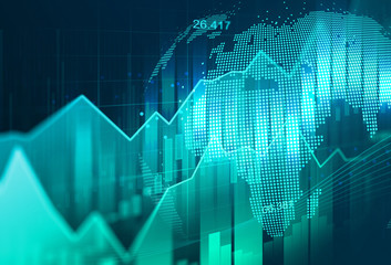 Stock market or forex trading graph in graphic concept suitable for financial investment or Economic trends business idea and all art work design. Abstract finance background