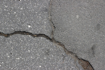 Asphalt cracks fracture surface texture