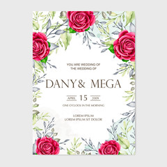beautiful watercolor floral wedding card
