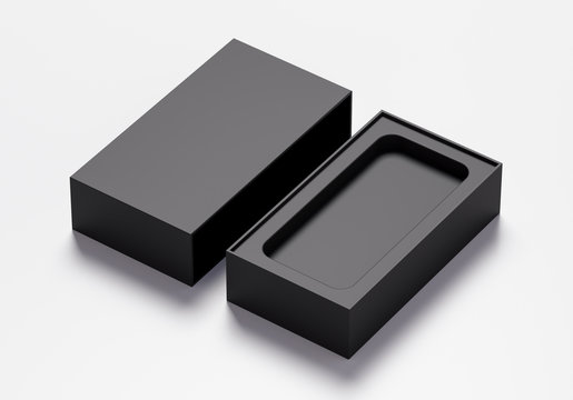 Empty black phone box  - 3D illustration