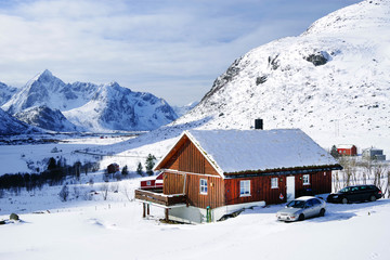 Harbor of Svolvaer resort in winter time, Lofoten Archipelago, Norway, Europe