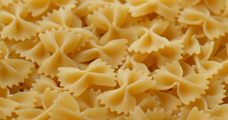 Dry uncooked farfalle