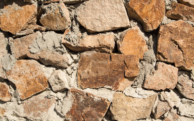 The texture of the wall with large stones