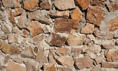 Wall of rough large stones