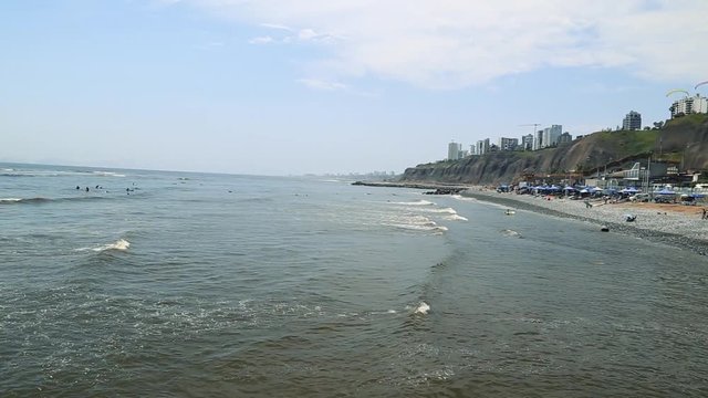 Beaches, Panoramic view of Lima from Miraflores, Peru