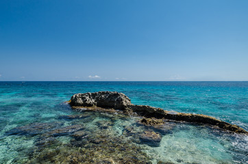 Scenic view of Caribbean Ocean at Punta Sur, Isla Mujeres