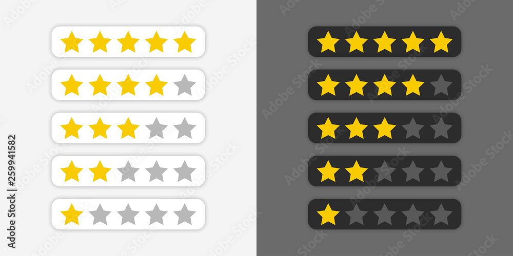 Canvas Prints five yellow stars customer product rating. icon fow web applications and websites on black and white