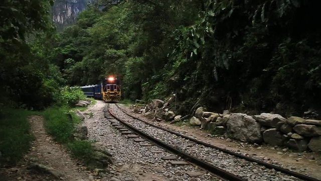 road to hydroelectric, train tracks, Machu Picchu, Peru