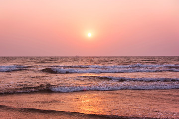 Sunset on over the Arabian sea. Goa, India