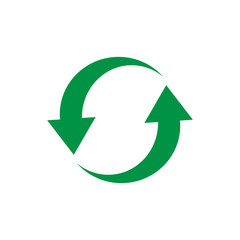 Green arrow refresh icon.  Vector.