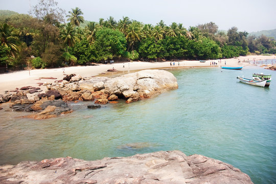 Om beach in Gokarna. Summer landscape. Karnataka, India