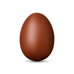 Chocolate egg isolated on white background. Vector illustration