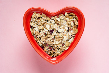 Functional muesli with toasted wheat flakes