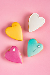 Fototapeta premium Heart shaped cookies made by hand