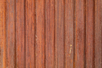 Red Painted Stripped Metal Fence