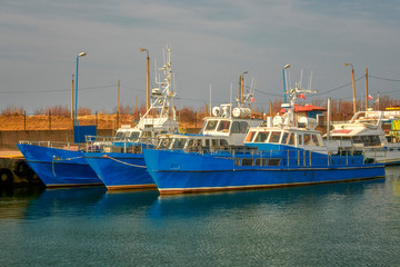 Obraz premium Fishing boats in the port, Poland, Baltic Sea