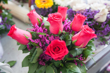 Beautiful red roses bouquet