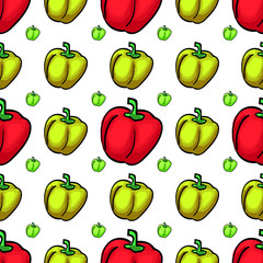 seamless pattern with bell peppers