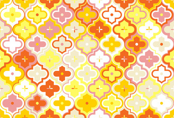 Moroccan Quatrefoil Seamless Pattern Mosaic Ogee Vector