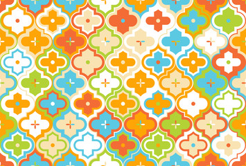 Moroccan Quatrefoil Seamless Pattern Mosaic Ogee Vector