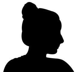 a teenager girl head silhouette vector