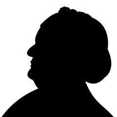 Naklejka na ściany i meble woman with scarf, head silhouette vector
