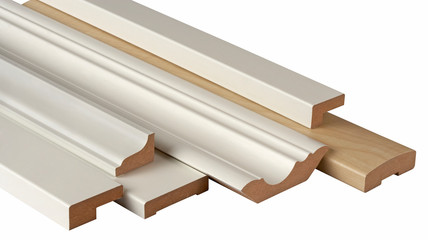 Combination of Wooden Skirting boards over white