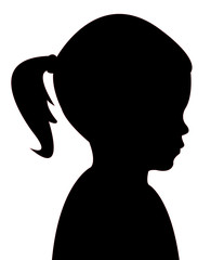 a girl head silhouette vector