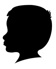 a boy head silhouette vector