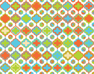 Moroccan Quatrefoil Seamless Pattern Mosaic Ogee Vector