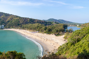 View from the heights of the sea, the beach, the mountains