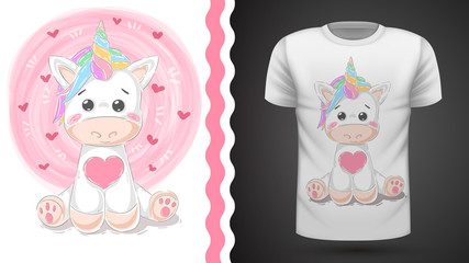 Cute unicorn - idea for print t-shirt