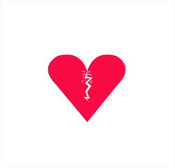 broken heart logo of love