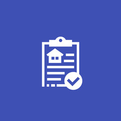 house insurance contract vector icon