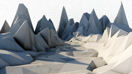 stylized rendering of cartoon landscape 