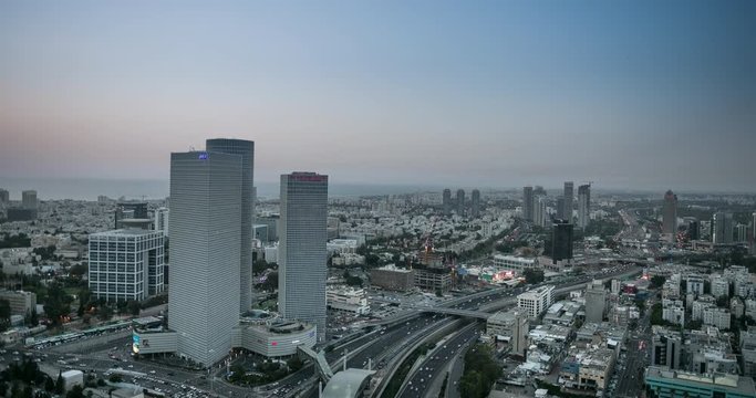 Time-Lapse Tel Aviv Skyline Day to Night