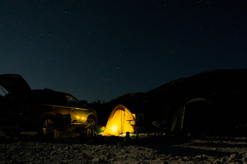 Fototapeta na wymiar camping at night