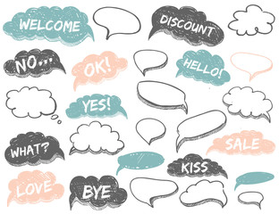 Vector speech bubbles background set