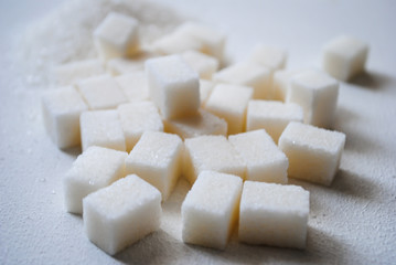 Sugar on a white background