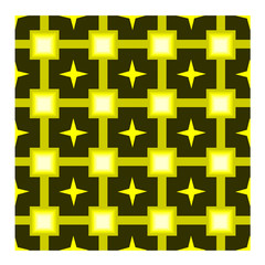 Obraz premium seamless pattern with yellow square grid and star on black background