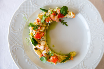 vegetable salad with shrimp