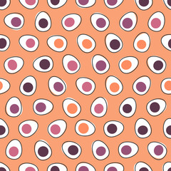 Easter eggs seamless pattern. Colored background. Vector illustration